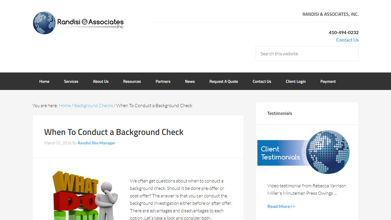 When To Conduct a Background Check - Randisi & Associates